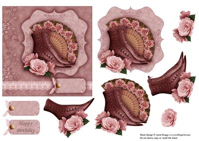 Vintage Fan Boots & Roses Topper &