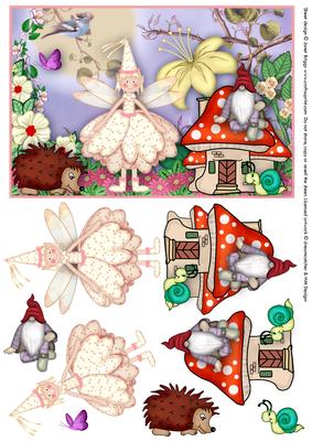 Fairy Secret Garden Topper & Decoupage