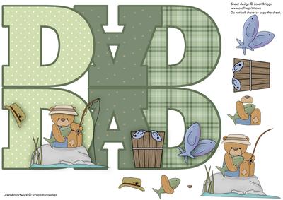 Fishing Dad Shape Card or Topper