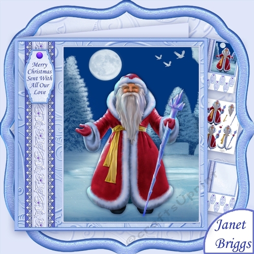 TRADITIONAL SANTA IN RED 7.8 Christmas Decoupage Kit