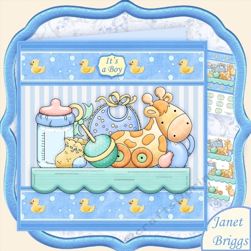 BABY BOY SHELF 7.5 New Baby Decoupage Mini Kit