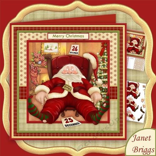 SHATTERED SANTA 8x8 Christmas Decoupage Mini Kit