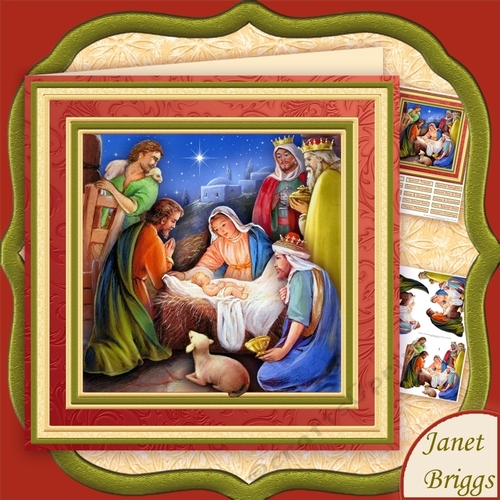 CHRISTMAS NATIVITY REASON FOR THE SEASON 8x8 Decoupage Mini Kit