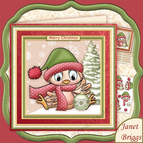 ROBINS BAUBLE Christmas 8x8 Decoupage Mini Kit