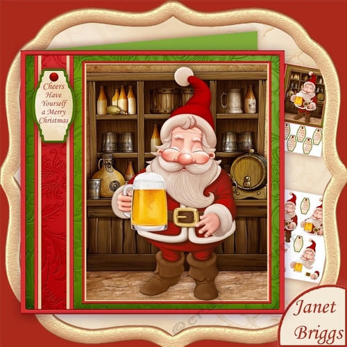 SANTAS CHRISTMAS CHEER Christmas 7.8 Decoupage Mini Kit