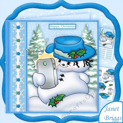 SELFIE SNOWMAN 7.5 Christmas Decoupage Mini Kit