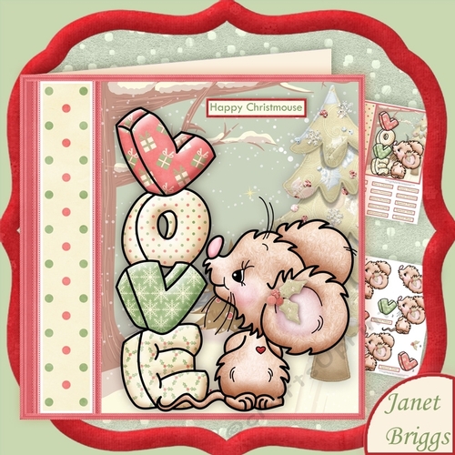 WITH LOVE AT CHRISTMOUSE 7.5 Christmas Decoupage Mini Kit