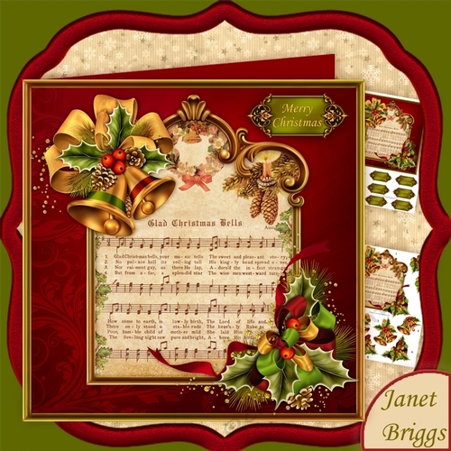 GLAD CHRISTMAS BELLS 7.5 Christmas Carol Decoupage Kit 