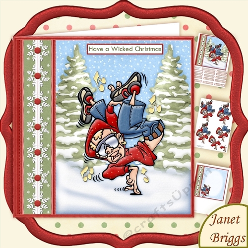 HIP HOP DANCER Have a Wicked Christmas 7.5 Decoupage Mini Kit 