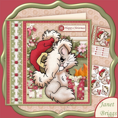 CHRISTMAS KITTYS GIFT 8x8 Decoupage Mini Kit