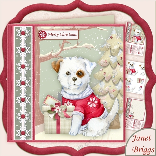 PUPPYS CHRISTMAS GIFT 7.5 Decoupage Kit
