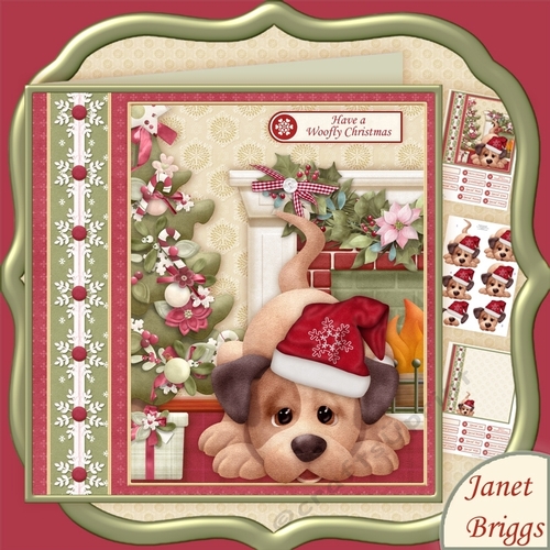 HAVE A WOOFLY CHRISTMAS 7.8 Decoupage Kit