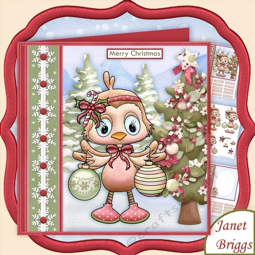 CHRISTMAS ROBIN DRESSING TREE 7.5 Decoupage & Insert Kit