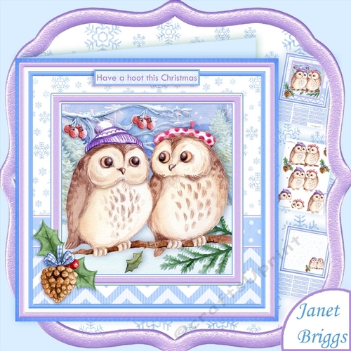HAVE A HOOT THIS CHRISTMAS 8x8 Decoupage & Insert Mini Kit