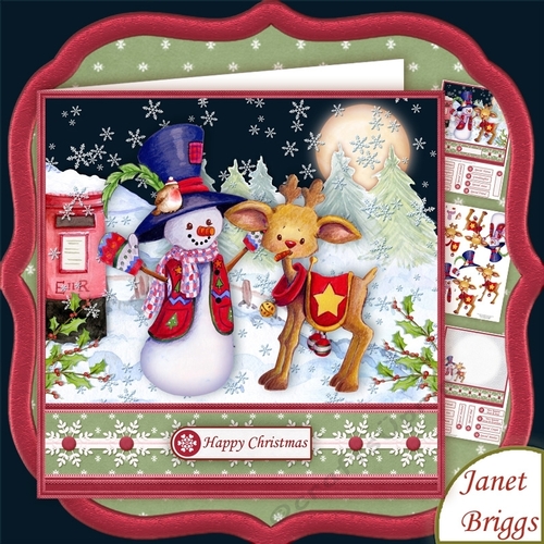 TASTY CARROT NOSE Christmas Snowman Decoupage & Insert Mini Kit