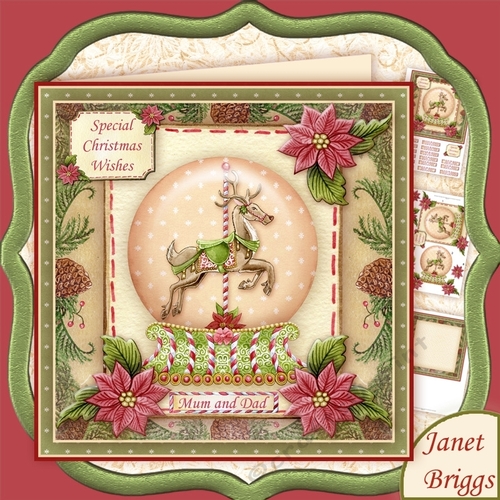 REINDEER SNOW GLOBE 7.5 Decoupage & Insert Mini Kit