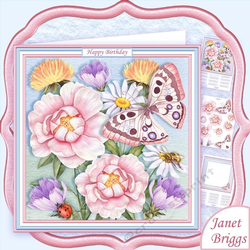 BUTTERFLY VISIT 8x8 Decoupage & Insert Mini Kit All Occasions