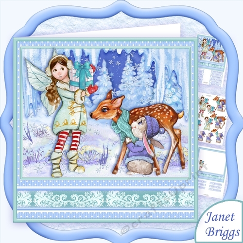 Winter in Fairyland 7.8 Christmas Decoupage & Insert Mini Kit
