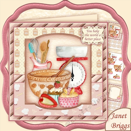 YOU BAKE THE WORLD A BETTER PLACE 7.5 Decoupage & Insert Mini Kit