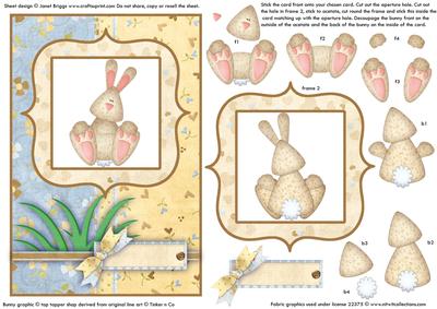 Warren Wabbit Double Decoupage Aperture Card