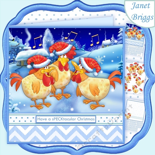 3 French Hens Have a sPECKtacular Christmas 7.8 Decoupage Mini Kit