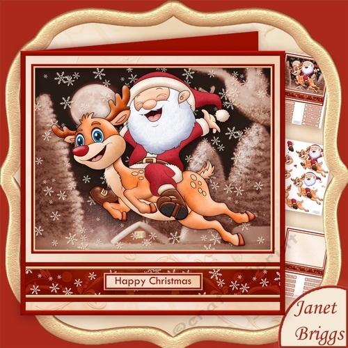 SANTAS CHRISTMAS FLIGHT 7.8 Decoupage & Insert Mini Kit