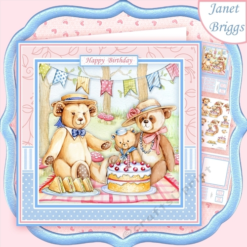 TEDDY BEARS PICNIC 8x8 Decoupage & Insert Mini Kit