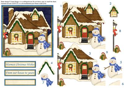 Christmas Scene from Our House Topper & Decoupage