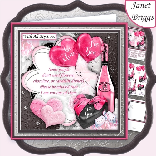 PLEASE BE ADVISED Valentines or Anniversary 8x8 Decoupage & Insert Mini Kit