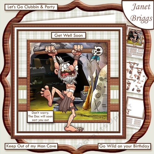 WITCH DOCTOR 8x8 Get Well or Birthday Decoupage & Insert Mini Kit