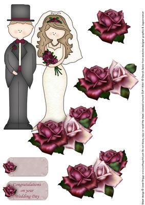 A4 Wedding Bride & Groom Decoupage Part 2