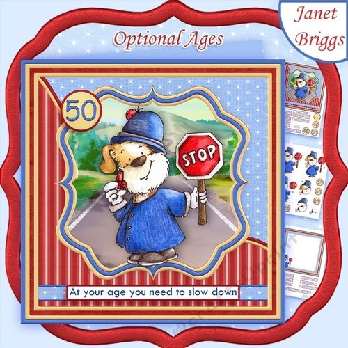 POLICE WARNING SLOW DOWN 7.5 Humorous Decoupage & Insert Mini Kit