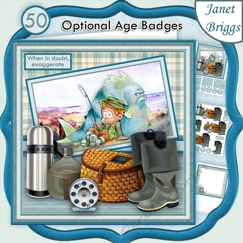 FISHING WHEN IN DOUBT EXAGGERATE 7.5 Decoupage Ages & Insert Mini Kit
