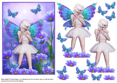 Butterfly Fairy World Topper & Decoupage