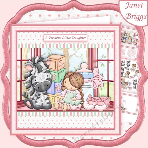 GIRLS STUFF NEW BABY GIRL 8x8 Decoupage & Insert Mini Kit