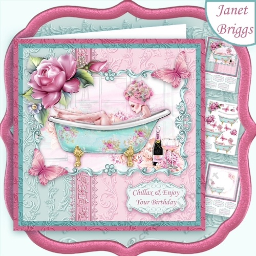 CHILLAX 8x8 Female Decoupage & Insert Mini Kit Birthday or Mothers Day