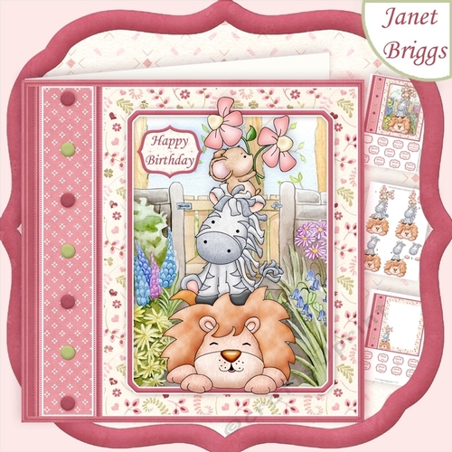 ANIMAL TOWER If Friends Were Flowers 7.5 Decoupage & Insert Mini Kit