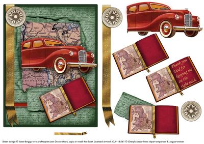 Vintage Car  -  on the Right Path Card Front