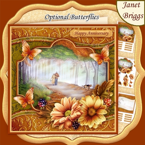 MISTY AUTUMN WALK 7.5 Decoupage & Insert Mini Kit Various Occasions
