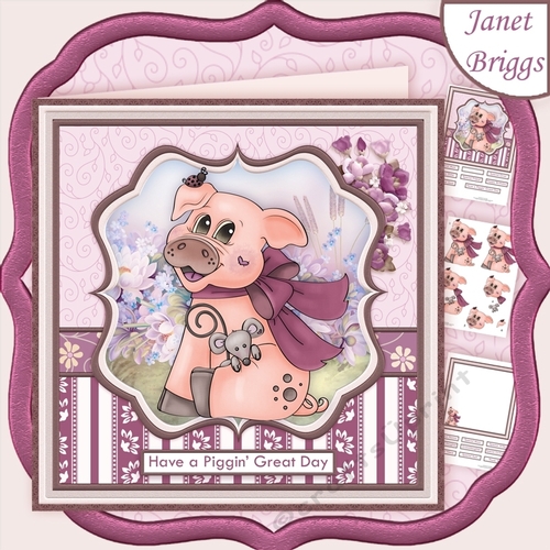 HAVE A PIGGIN GREAT DAY 8x8 Decoupage & Insert Mini Kit