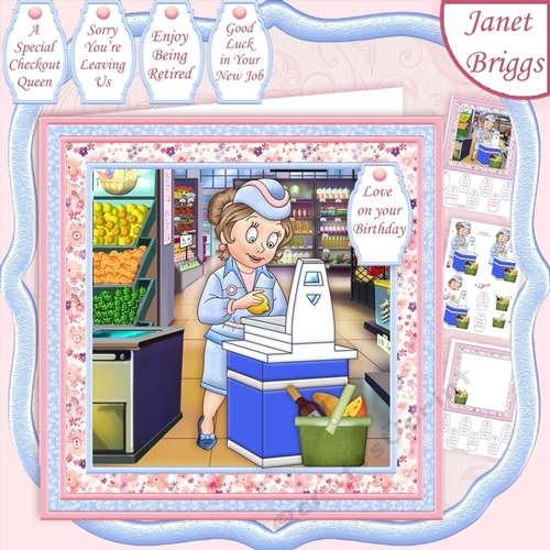 CHECKOUT QUEEN Shop Assistant 7.8 Decoupage & Insert Mini Kit