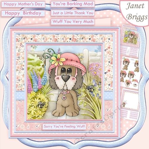 POPPYS NEW HAT 8x8 All Occasions Decoupage & Insert Mini Kit