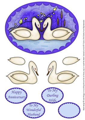 Love Swans Wedding or Anniversary Topper