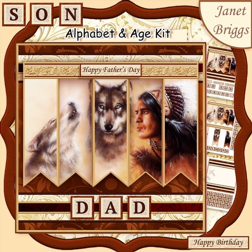 AMERICAN INDIAN & WOLVES 7.5 Alphabet and Age Quick Card Kit
