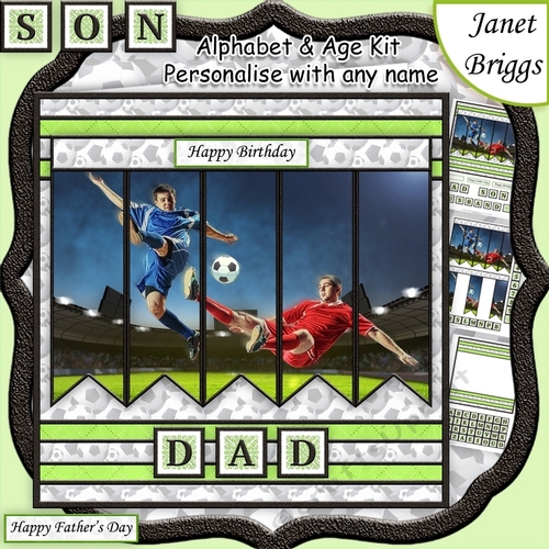 FOOTBALL 7.5 Alphabet and Age Quick Card Kit Create Any Name
