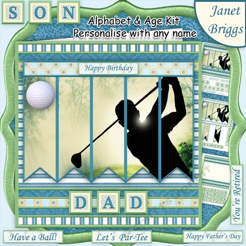 GOLF 7.5 Alphabet and Age Quick Card Kit Create Any Name