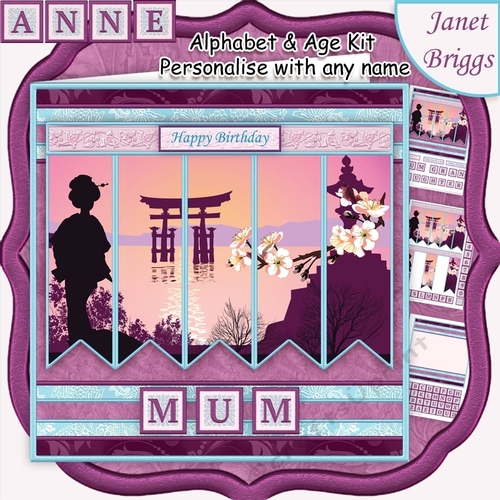 ORIENTAL LADY 7.5 Alphabet and Age Quick Card Kit Create Any Name
