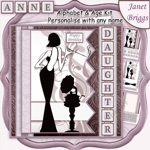 ELEGANT LADY 7.5 Alphabet and Age Quick Card Kit Create Any Name