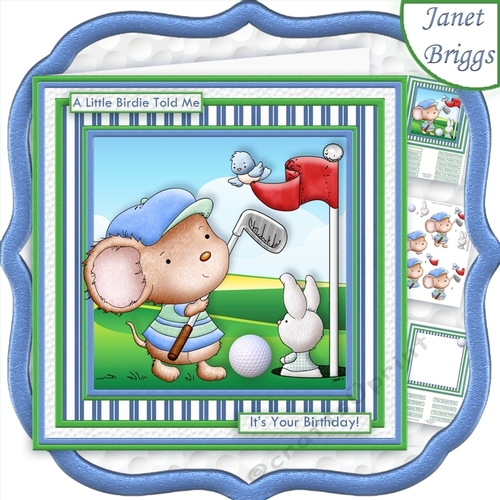 GOLF ITS A BIRDIE 8x8 Decoupage & Insert Mini Kit