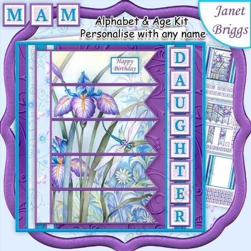 IRIS & DRAGONFLY 7.5 Alphabet and Age Quick Card Kit Create Any Name